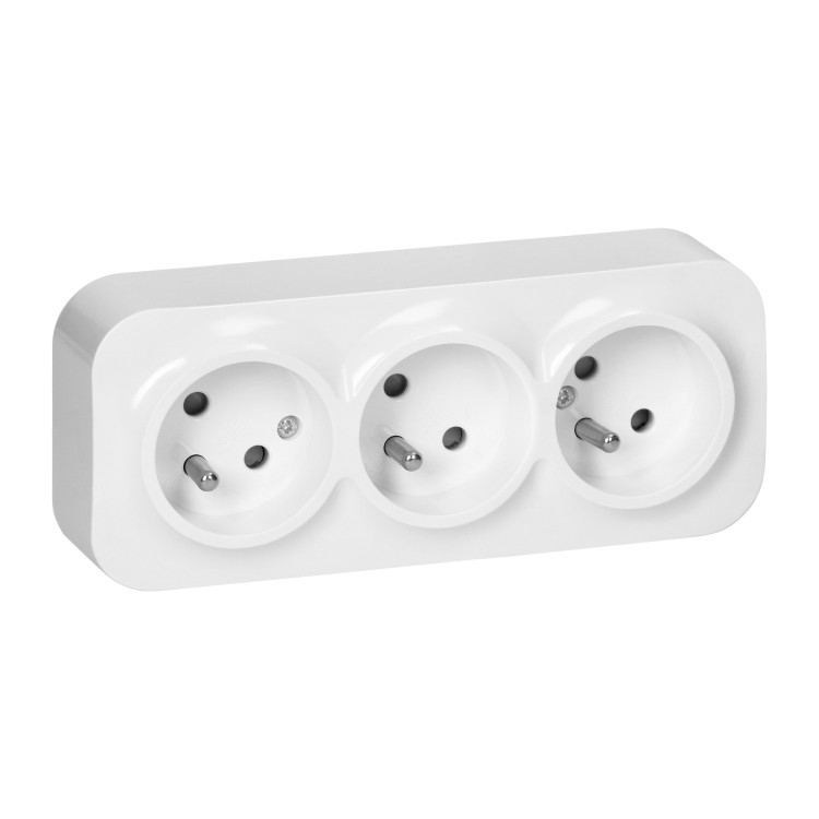 Gniazdo potrójne n/t ToDo 2P+Z IP20, 16A, 230V AC, 16A, 230V AC, biały, 10 sztuk OR-OE-7209/W/10 ORNO
