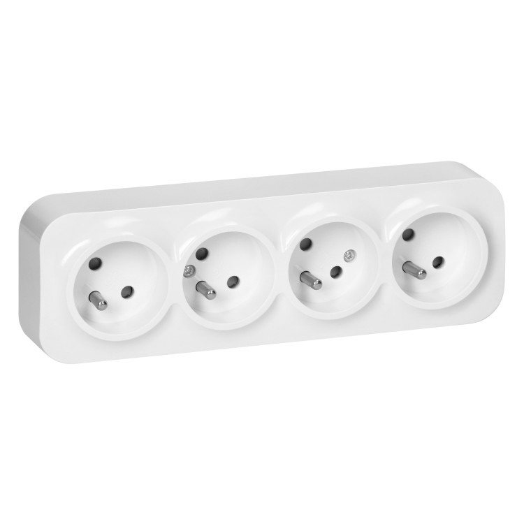 Gniazdo poczwórne n/t ToDo 2P+Z IP20, 16A, 230V AC, 16A, 230V AC, biały, 8 sztuk OR-OE-7210/W/8 ORNO
