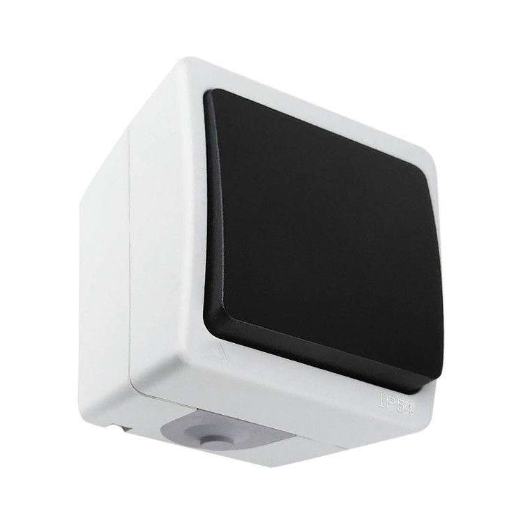 Łącznik jednobiegunowy AQUATIC MINI IP54, 10A, 230V AC, Biało-Czarny, 10 sztuk OR-OE-7300/WB/10 ORNO