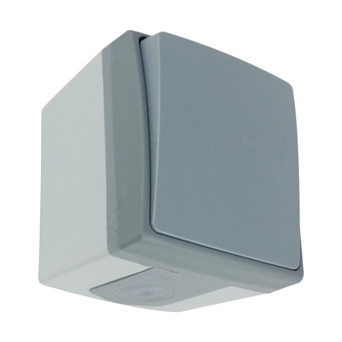 Łącznik jednobiegunowy AQUATIC PRO IP55, 10A, 230V AC, Szaro-Grafitowy 10 sztuk OR-OE-7400/GR/10 ORNO