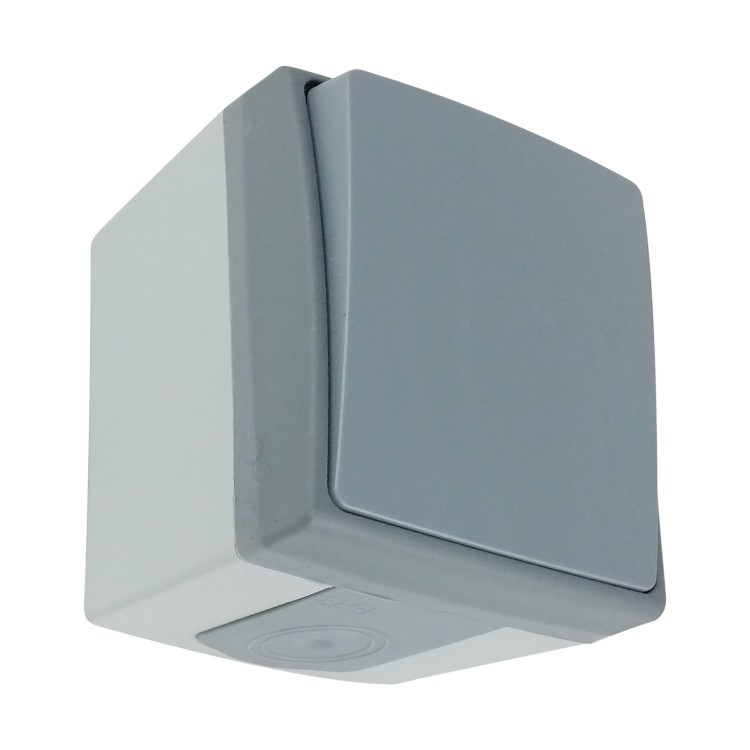 Łącznik jednobiegunowy AQUATIC PRO IP55, 10A, 230V AC, Szaro-Grafitowy 10 sztuk OR-OE-7400/GR/10 ORNO