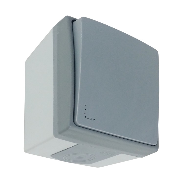 Łącznik jednobiegunowy z podświetleniem AQUATIC PRO IP55, 10A, 230V AC, Szaro-Grafitowy, 10 sztuk OR-OE-7400/P/GR/10 ORNO