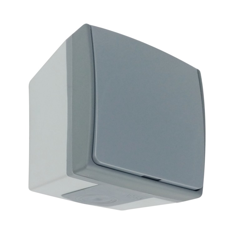 Gniazdo pojedyncze 2P+Z AQUATIC PRO IP55, 16A, 230V AC, Szaro-Grafitowy, 10 sztuk OR-OE-7405/GR/10 ORNO