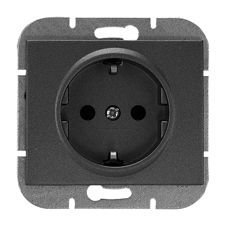 Gniazdo pojedyncze p/t 2P+Z Schuko Onyx, 16A, 250V, PT-17O, czarny OR-OE-7505(GS)/B ORNO