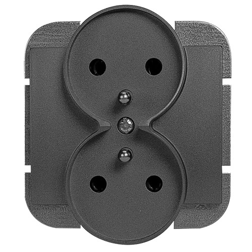 Gniazdo podwójne p/t 2x2P+Z Onyx, 16A, 250V, PT-6OR, czarny OR-OE-7506/B ORNO