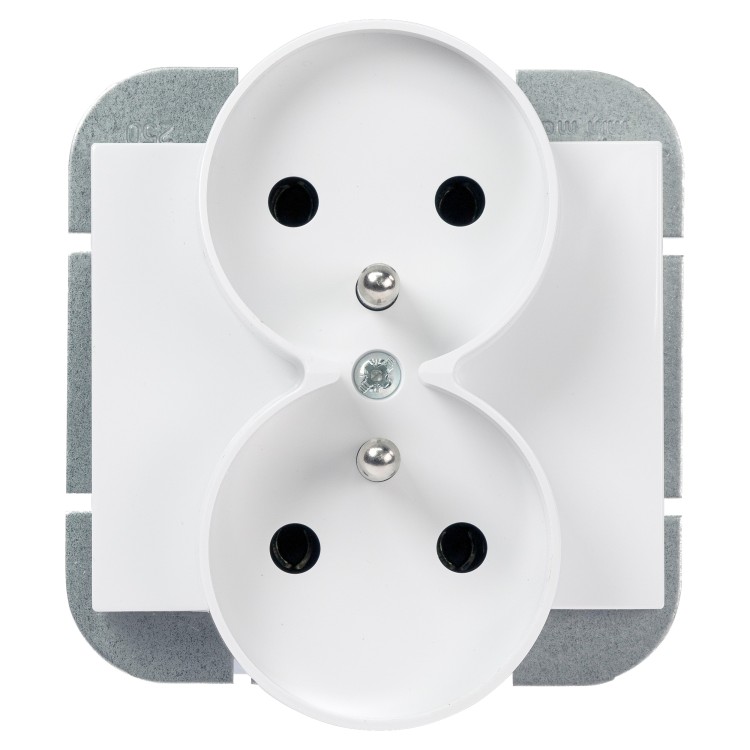 Gniazdo podwójne p/t 2x2P+Z Onyx, 16A, 250V, PT-6OR, biały OR-OE-7506/W ORNO
