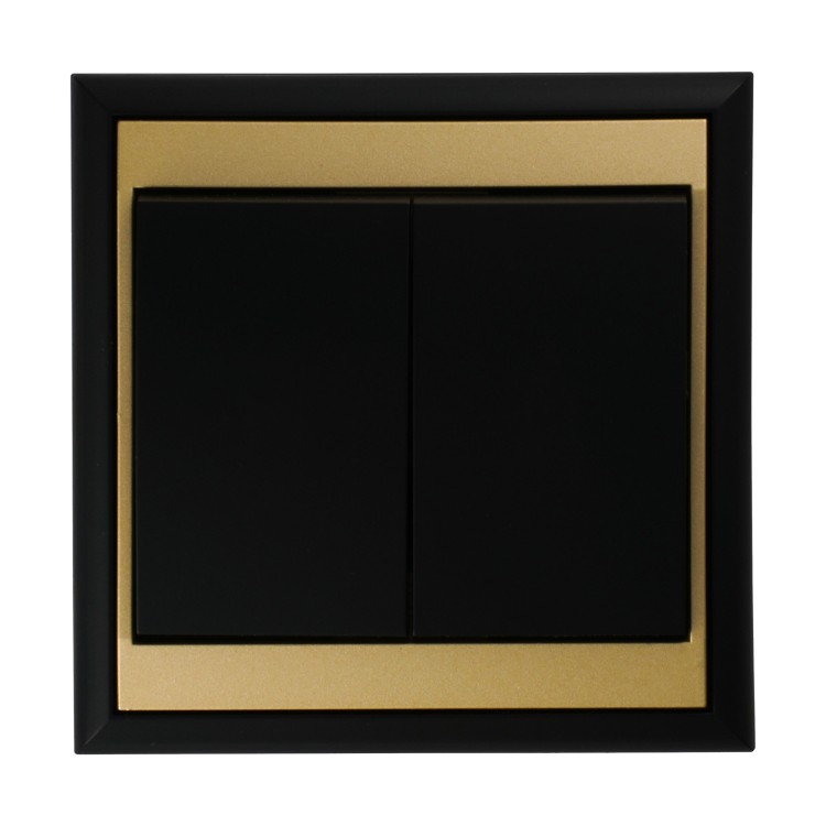 Łącznik p/t świecznikowy Luna, 10A, 250V, WP-2L, czarny/złoty OR-OE-7601/BC ORNO