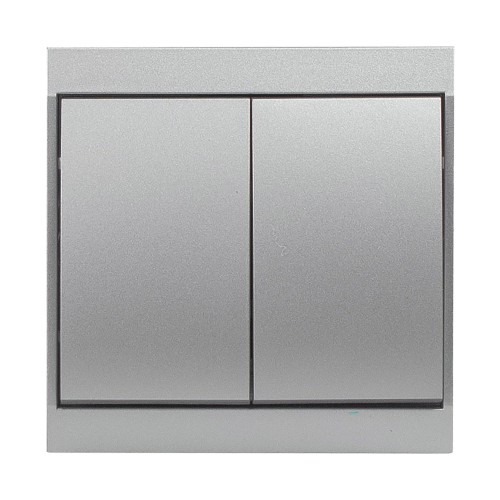 Łącznik p/t świecznikowy Luna, 10A, 250V, WP-2L, srebrny OR-OE-7601/G ORNO