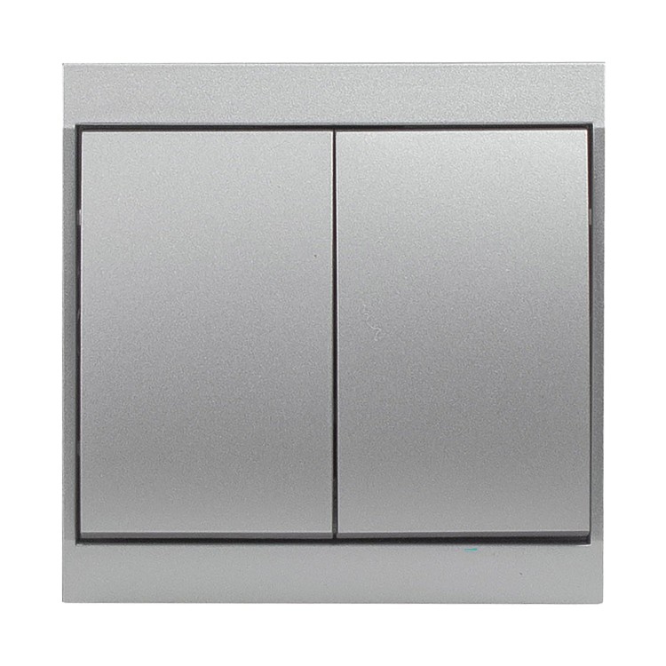 Łącznik p/t świecznikowy Luna, 10A, 250V, WP-2L, srebrny OR-OE-7601/G ORNO