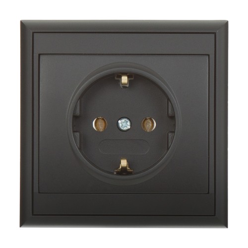 Gniazdo pojedyncze p/t 2P+Z, Schuko Luna, 16A, 250V, PT-17L, czarny OR-OE-7605(GS)/B ORNO