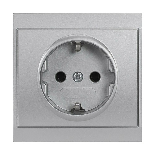 Gniazdo pojedyncze p/t 2P+Z, Schuko Luna, 16A, 250V, PT-17L, srebrny OR-OE-7605(GS)/G ORNO