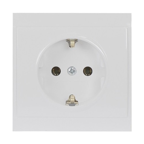 Gniazdo pojedyncze p/t 2P+Z, Schuko Luna, 16A, 250V, PT-17L, biały OR-OE-7605(GS)/W ORNO