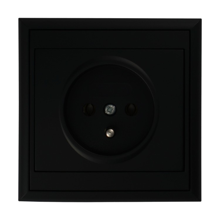 Gniazdo pojedyncze p/t 2P+Z Luna, 16A, 250V, PT-16L, czarny OR-OE-7605/B ORNO