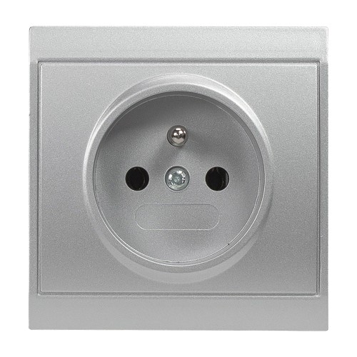 Gniazdo pojedyncze p/t 2P+Z Luna, 16A, 250V, PT-16L, srebrny OR-OE-7605/G ORNO