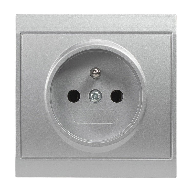 Gniazdo pojedyncze p/t 2P+Z Luna, 16A, 250V, PT-16L, srebrny OR-OE-7605/G ORNO