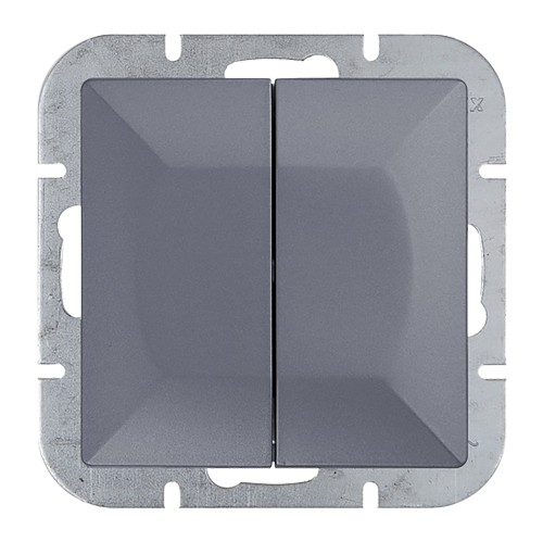 Łącznik p/t świecznikowy Pearl, 10A, 250V, WP-2P, antracyt OR-OE-7701/A ORNO