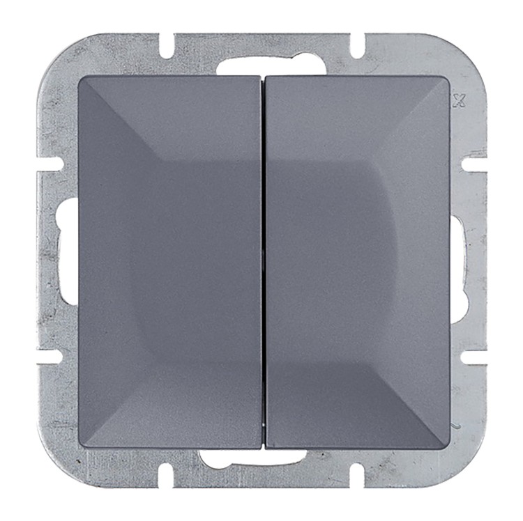 Łącznik p/t świecznikowy Pearl, 10A, 250V, WP-2P, antracyt OR-OE-7701/A ORNO