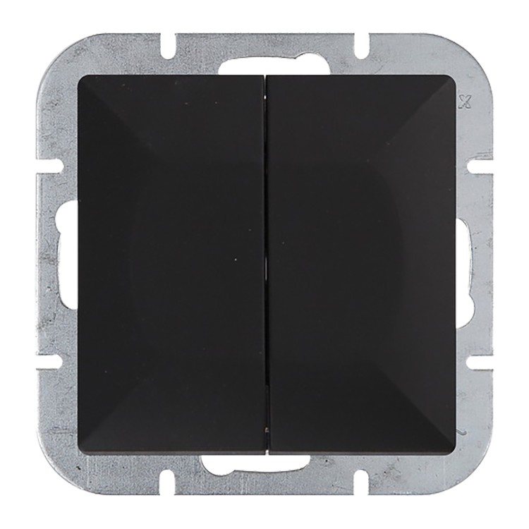 Łącznik p/t świecznikowy Pearl, 10A, 250V, WP-2P, czarny OR-OE-7701/B ORNO