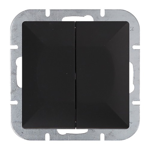 Łącznik świecznikowy p/t z podświeleniem Pearl, 10A, 250V, WP-2P/S, czarny OR-OE-7701/P/B ORNO