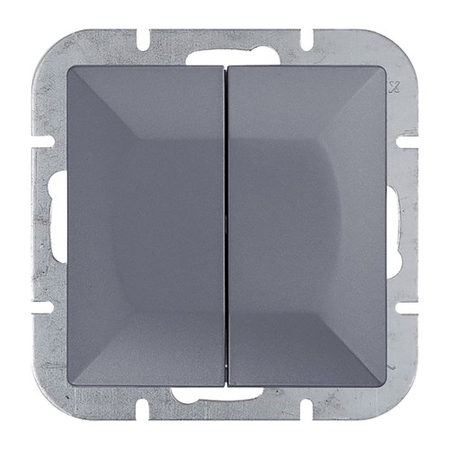 Łącznik p/t schodowy podwójny Pearl, 10A, 250V, WP-2/5P, antracyt OR-OE-7702/2/A ORNO