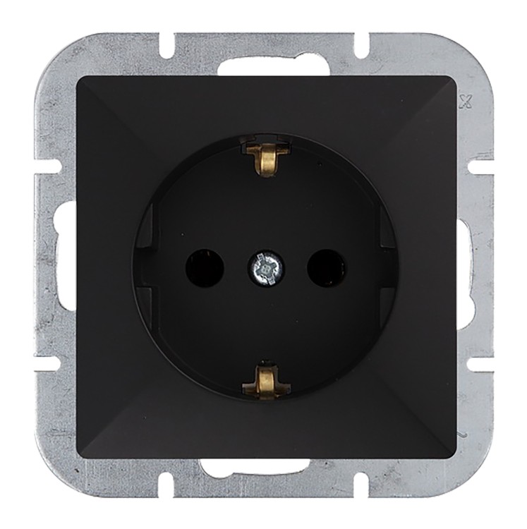 Gniazdo pojedyncze p/t 2P+Z Schuko Pearl, 16A, 250V, PT-17P, czarny OR-OE-7705(GS)/B ORNO