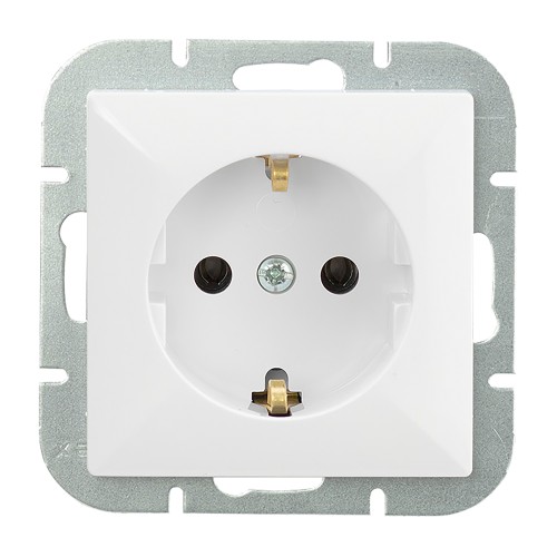 Gniazdo pojedyncze p/t 2P+Z Schuko Pearl, 16A, 250V, PT-17P, biały OR-OE-7705(GS)/W ORNO