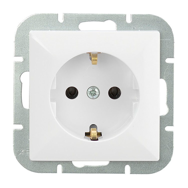Gniazdo pojedyncze p/t 2P+Z Schuko Pearl, 16A, 250V, PT-17P, biały OR-OE-7705(GS)/W ORNO