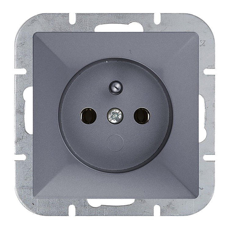 Gniazdo pojedyncze p/t 2P+Z Pearl, 16A, 250V, PT-16P, antracyt OR-OE-7705/A ORNO