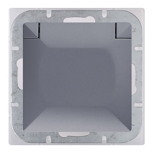 Gniazdo pojedyncze p/t 2P+Z bryzgoszczelne z klapką Pearl, 16A, 250V, PT-16PH, antracyt OR-OE-7705/AA ORNO