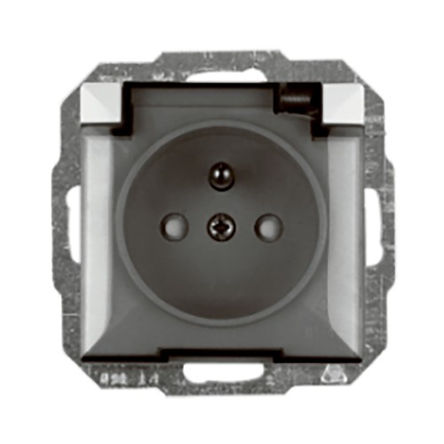 Gniazdo pojedyncze p/t 2P+Z bryzgoszczelnie z klapką Pearl, 16A, 250V, PT-16PHL, biały OR-OE-7705/WT ORNO