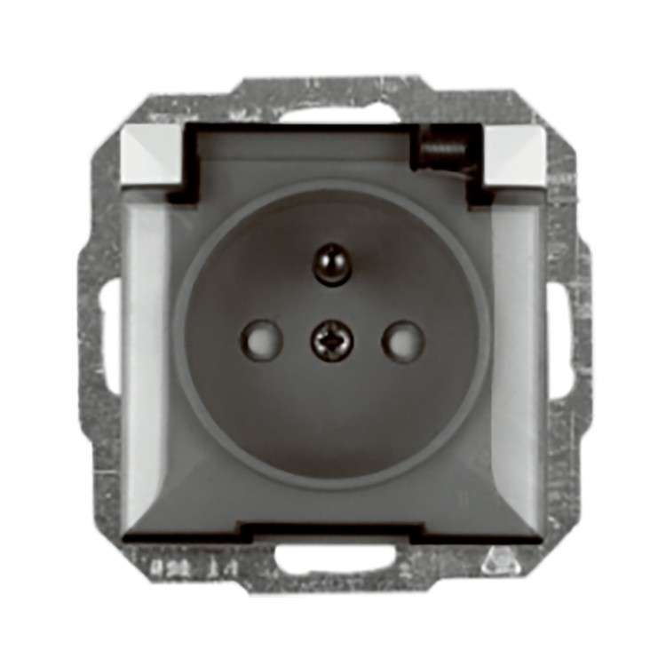 Gniazdo pojedyncze p/t 2P+Z bryzgoszczelnie z klapką Pearl, 16A, 250V, PT-16PHL, biały OR-OE-7705/WT ORNO