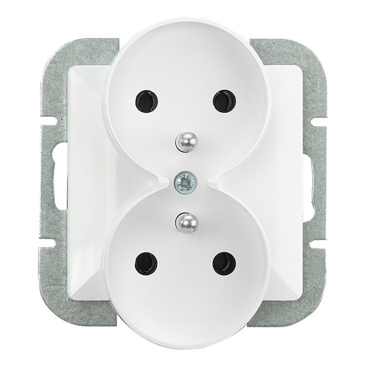 Gniazdo podwójne p/t 2x2P+Z Pearl, 16A, 250V, PT-6 PR, biały OR-OE-7706/W ORNO
