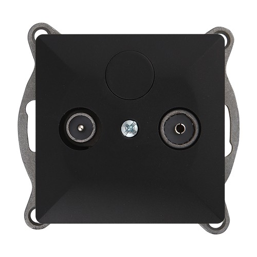 Gniazdo abonenckie "RTV" Pearl, 1,5dbt, GAP-P/K, czarny OR-OE-7712/RTV/K/B ORNO
