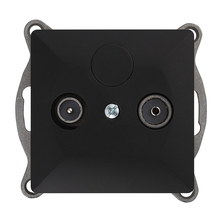 Gniazdo abonenckie "RTV" Pearl, 1,5dbt, GAP-P/K, czarny OR-OE-7712/RTV/K/B ORNO