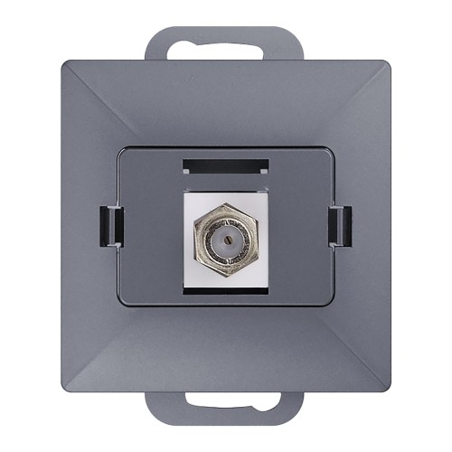 Gniazdo pojed. typu F Pearl, TV/F-F1/P1, antracyt OR-OE-7714/A ORNO