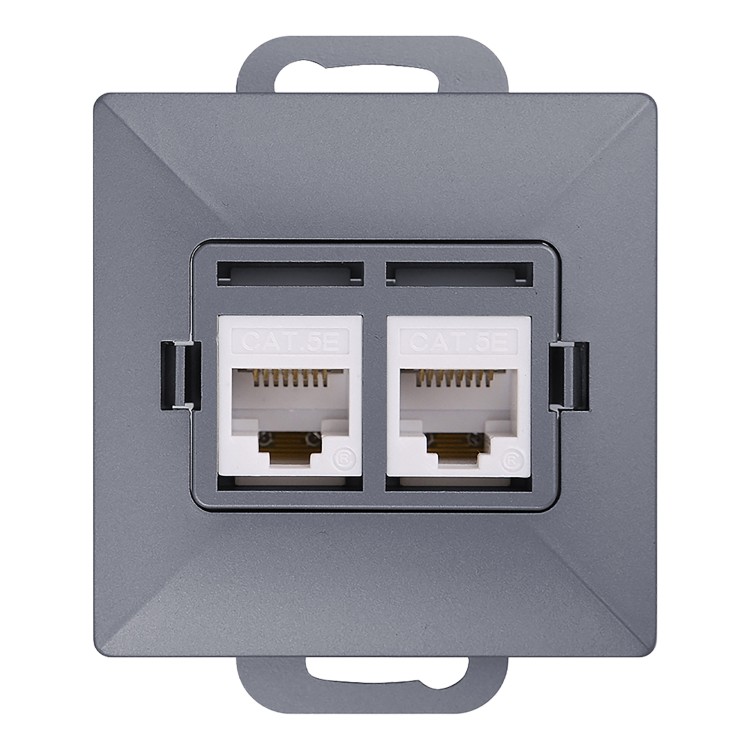 Gniazdo 2xRJ45 Cat5 Pearl, RJ45-5CAT/P2, antracyt OR-OE-7715/2/A ORNO