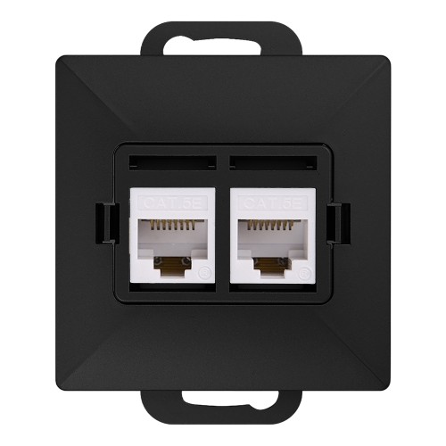 Gniazdo 2xRJ45 Cat5 Pearl, RJ45-5CAT/P2, czarny OR-OE-7715/2/B ORNO
