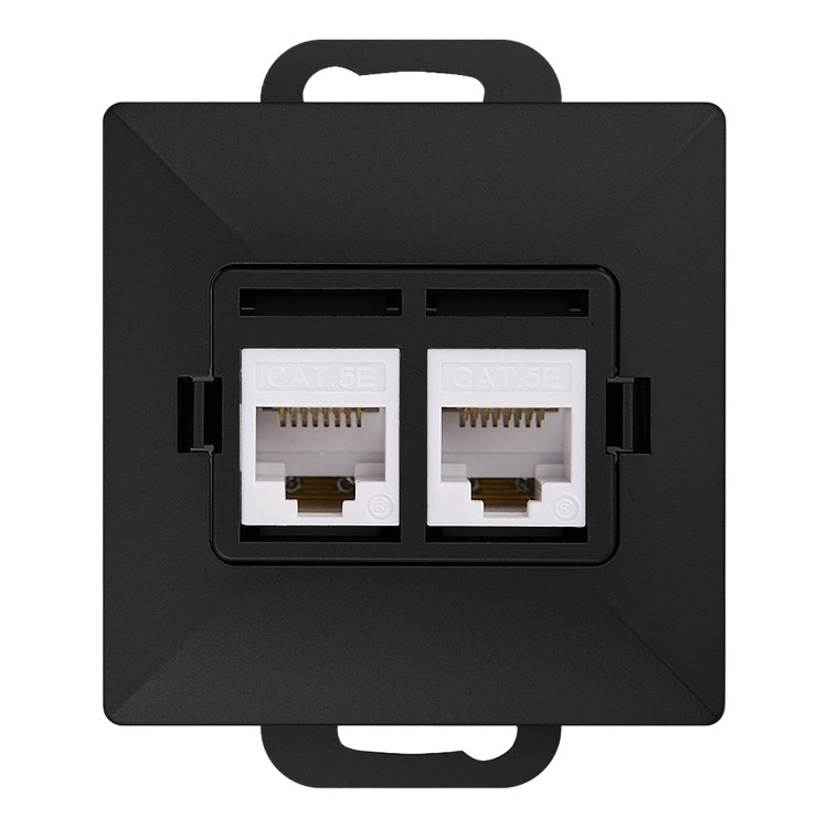 Gniazdo 2xRJ45 Cat5 Pearl, RJ45-5CAT/P2, czarny OR-OE-7715/2/B ORNO
