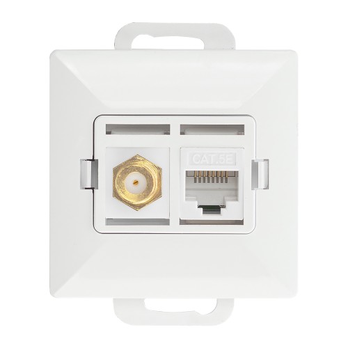 Gniazdo pojed. typu F + Gniazdo 1xRJ45 Cat6 Pearl, TV/F+RJ45/P, biały OR-OE-7718/W ORNO