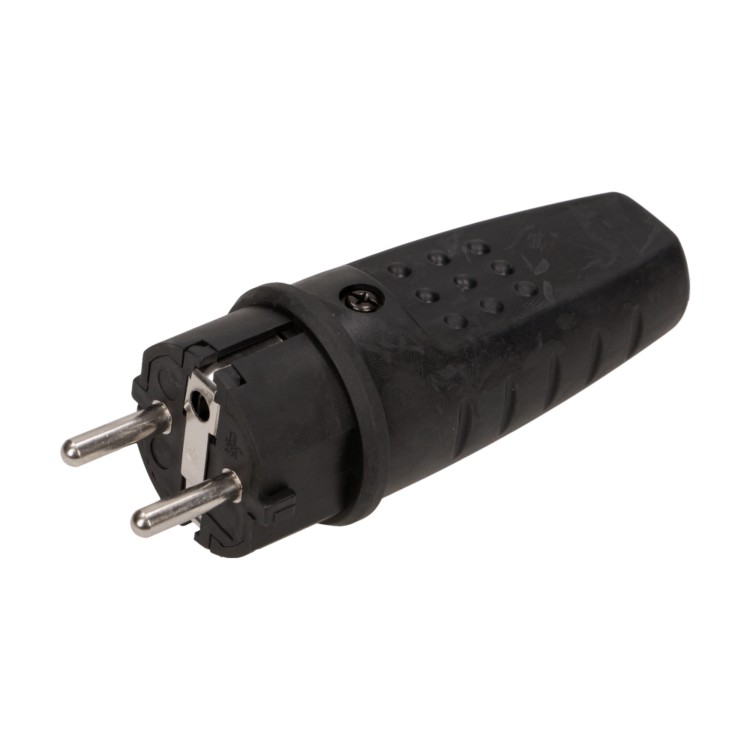 Wtyczka gumowa prosta IP44, czarna, ,16A, 230V OR-AE-1315 ORNO