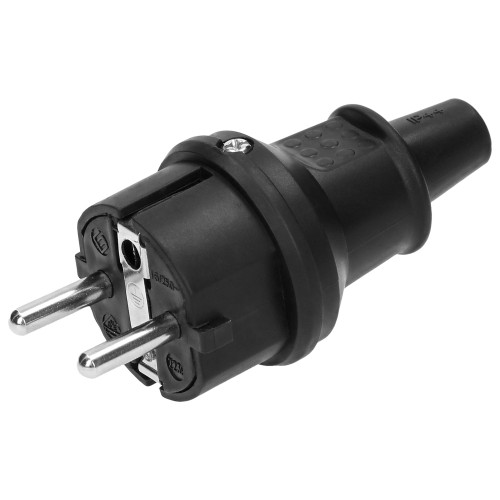 Wtyczka Uni-Schuko mini, czarna, IP44, 16A, 230V, 25 sztuk OR-AE-13222/25 ORNO