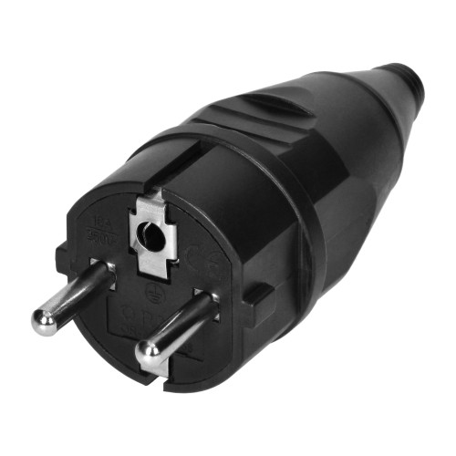 Wtyczka warsztatowa 2P+Z Uni-Schuko, czarna OR-AE-13256 ORNO