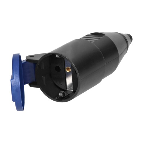 Gniazdo warsztatowe z klapką, 2P+Z Schuko, czarny, 12 sztuk OR-AE-13257(GS)/12 ORNO