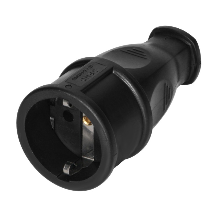 Gniazdo warsztatowe z klapką, 2P+Z , czarny OR-AE-13258(GS) ORNO