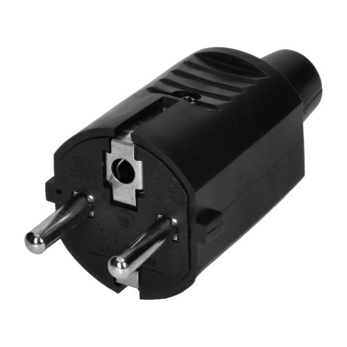Wtyczka 2P+Z Uni-schuko, czarny OR-AE-13259 ORNO
