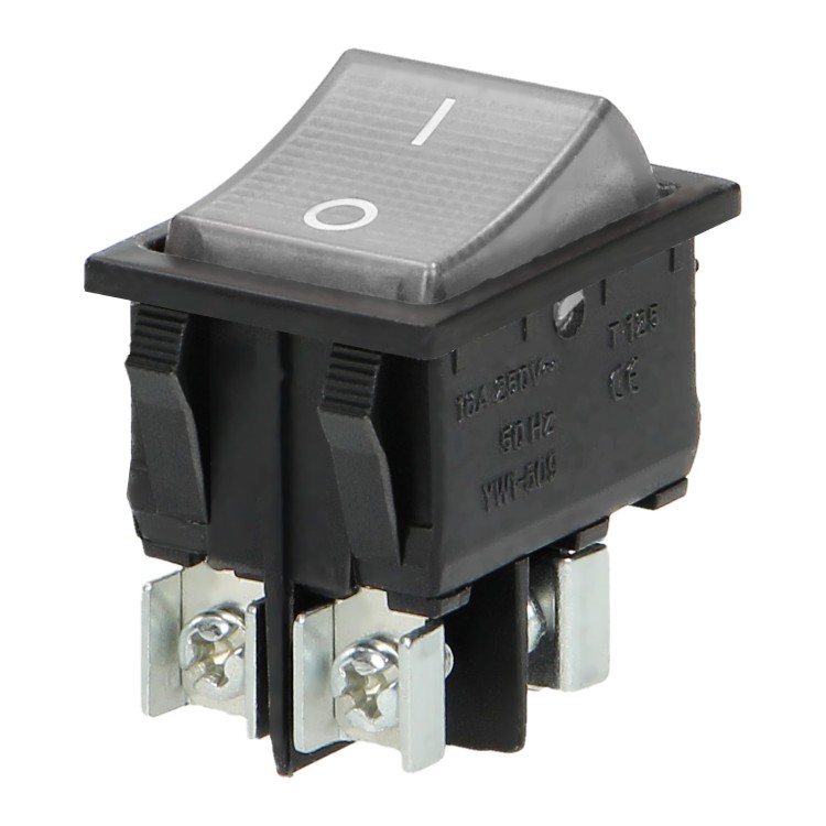 Łącznik kołyskowy podświetlany, przycisk przeźroczysty, czarna obudowa, 20(10)A / 250VAC OR-AE-13179/W/B ORNO