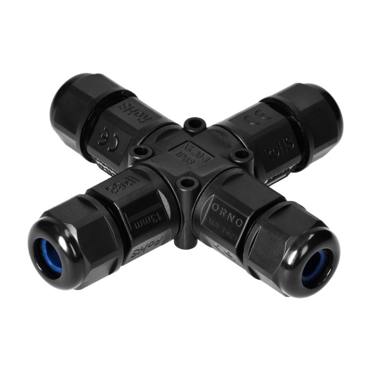 Konektor kablowy, rozdzielacz czterokrotny typu-X z szybkozłączką, IP68, 3x4mm2, 400V/16A OR-AE-13623 ORNO