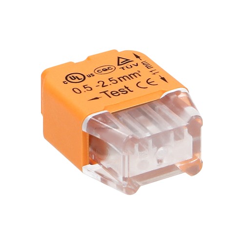 Złączka instalacyjna wciskana 2-przewodowa; na drut 0,75-2,5mm2; IEC 300V/24A; Blister 10 szt. OR-SZ-8004/2/B10 ORNO