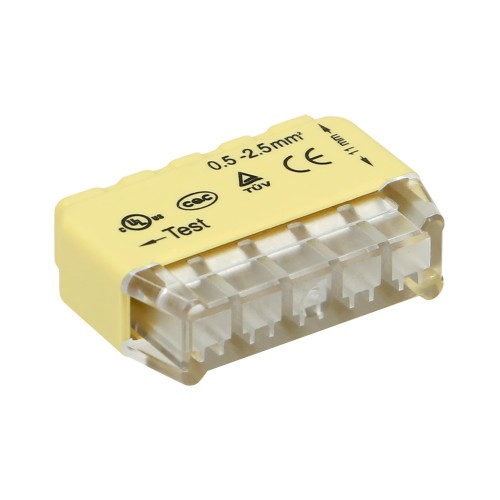 Złączka instalacyjna wciskana 5-przewodowa; na drut 0,75-2,5mm2; IEC 300V/24A; 10 szt. OR-SZ-8004/5/10 ORNO