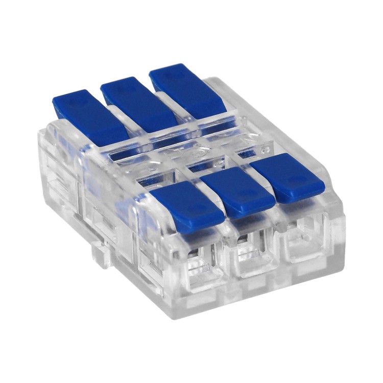 Złączka instalacyjna zaciskowa 3-przewodowa, dwustronna; na dowolny przewód 0,75-4mm2; IEC 250V/32A; worek 9 szt. OR-SZ-8021/3/9 ORNO